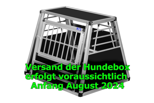 Transportbox N36 - 70x86x68cm mit Notausstieg, Aluminium Auto Hundebox Alu Hundetransportbox